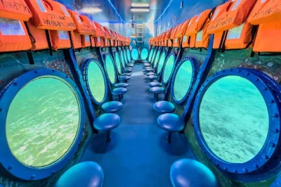 Feel the mediterranean breeze on a glass bottom boat from protaras, spot turtles and dolphins, swim at blue lagoon, and enjoy a fun crew with drinks included.