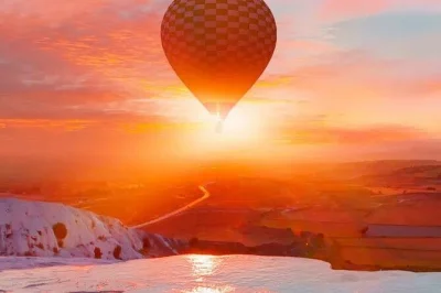 Sobrevuela las terrazas blancas de pamukkale al amanecer, relájate en sus piscinas termales y disfruta de un buffet local. incluye recogida y regreso al hotel en antalya.