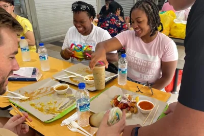 Follow a local guide on a singapore bike & food tour through chinatown, little india, and kampong glam. includes food tastings, bottled water, and poncho if it rains.