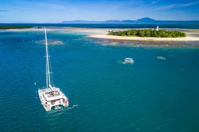 Disfruta de un paseo en velero desde port douglas a low isles. snorkel en arrecifes de coral, avista tortugas, almuerza mariscos frescos y haz caminatas guiadas. todo el equipo incluido.