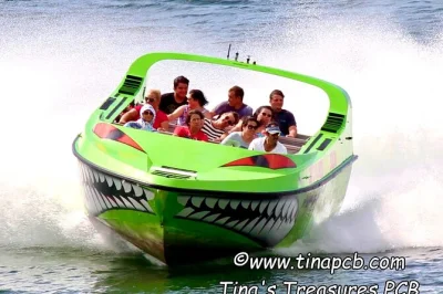 Vivez l’adrénaline à panama city beach avec la scream machine : jet boat 700 ch, virages fous et plongeons à couper le souffle. Équipé et encadré par une équipe locale. réservez votre sensat