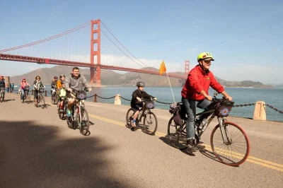 San francisco, golden gate bridge, sausalito radtour – mit lokalen guides, meerblick, seelöwen & flexiblen rückkehr-optionen. inkl. fahrrad & ausrüstung.