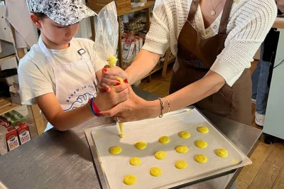 Kids join parents for hands-on macaron baking in paris, guided by a local pastry chef. includes take-home treats, coffee or tea, and family-friendly locations.