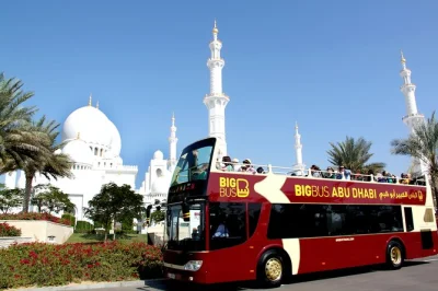Jump between abu dhabi’s highlights by open-top bus, with stops at the grand mosque, louvre, and heritage village. flexible ticket, air-con, and multilingual guide.