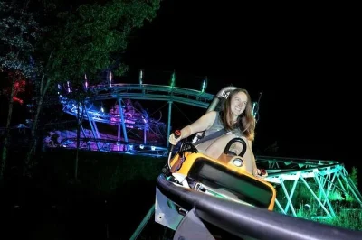 Feel the rush on rocky top mountain coaster in pigeon forge, with four uplifts, wild curves, and night rides under glowing lights. includes free parking and wifi.