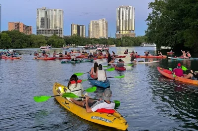 Float under the austin skyline at sunset, watch 1.5 million bats from your kayak, and see city lights come alive. includes all gear and local guide support.