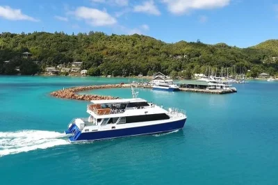 Feel the indian ocean breeze on the cat rose fast ferry between praslin & la digue. flexible tickets, quick 15-min crossing, easy pickup at the jetty.