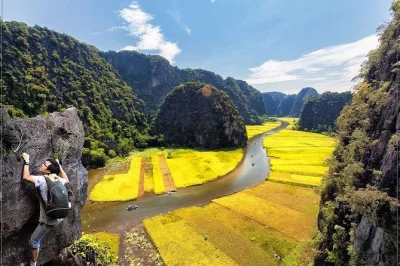 Experience tam coc boat ride, hang mua hike, and hoa lu history on a small group tour from hanoi. local lunch and cycling included.