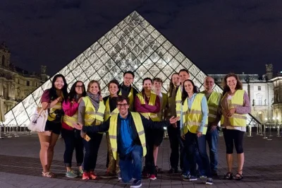 Pedal through paris at dusk, see the eiffel tower glow, and unwind on a 1-hour seine cruise. small group, local guide, bikes and cruise ticket included.