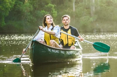 Start your margaret river day with canoeing, local wine tasting, and a gourmet lunch in a winery barrel room. small group tour, expert guide, pickup included.