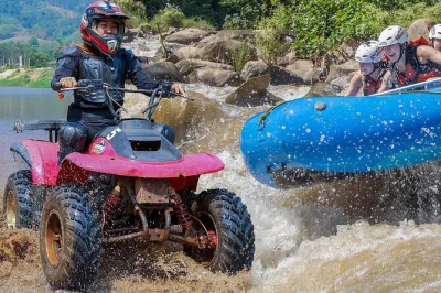 Feel the rush in chiang mai with a full-day atv ride and whitewater rafting on the mae taeng river. includes hotel pickup, lunch, and expert local guides.