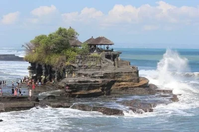 Feel the sea breeze at tanah lot, wander taman ayun’s gardens, and sip tea with a local guide—private car, pickup, and all tickets included for a smooth half day.
