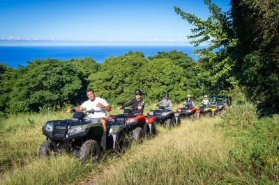 Kona, big island: recorre la selva en atv, vive tradiciones polinesias con guías locales, participa en actividades interactivas y disfruta la aventura. incluye casco y equipo de seguridad.