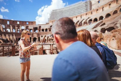 Step onto the colosseum arena floor in rome, wander ancient streets of the roman forum & palatine hill, with a local guide and small group access included.