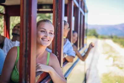 Parti da cape town, passeggia per il centro storico di stellenbosch, assaggia vini con cioccolato a lanzerac, sali sul franschhoek wine tram e approfitta del transfer dall’hotel.