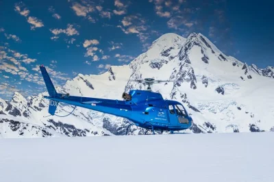 Feel the rush of a 35-minute helicopter flight over franz josef and fox or tasman glaciers, with a snow landing in the southern alps. includes pickup and local pilot.