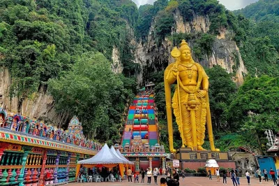Feel the pulse of kuala lumpur on a day trip to batu caves, thean hou temple, little india & chinatown. includes air-conditioned transport & english-speaking guide.