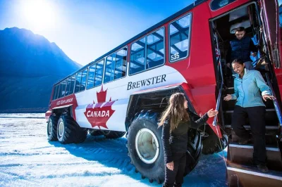 Feel the crunch of ancient ice on the athabasca glacier, ride a massive explorer vehicle, and step onto the glacier skywalk. includes guide and all entry fees.