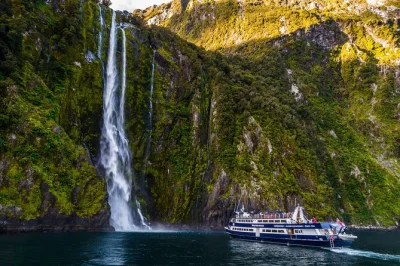 Milford sound, crociera tra scogliere glaciali, partenze flessibili e check-in semplice. include tasse di sbarco e equipaggio locale esperto.