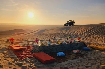 Wake up early in lima for sea lions at ballestas islands, pisco tasting at peru’s oldest vineyard, and a sunset picnic in huacachina’s dunes. includes pickup.