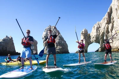 Vivi l’avventura a cabo san lucas: paddleboard fino a el arco, snorkeling tra pesci tropicali a pelican rock e avvista leoni marini. pickup in hotel e guida locale inclusi.