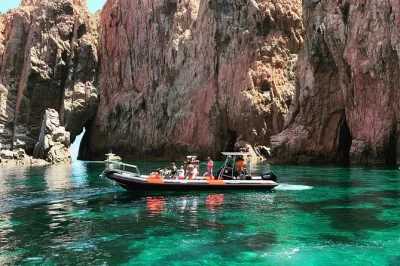Experience corsica’s wild coast by boat—see scandola reserve, stop at girolata village, and cruise the calanches de piana with private transport included.