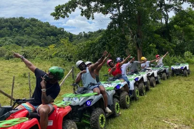 Feel the rainforest air on an atv ride from montego bay, visit usain bolt’s hometown, meet locals, and cool off by a river. includes round-trip transport.