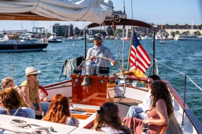 Sail newport’s narragansett bay on a classic schooner, passing lighthouses, historic mansions, and fort adams. includes crew, drinks for purchase, and easy boarding.