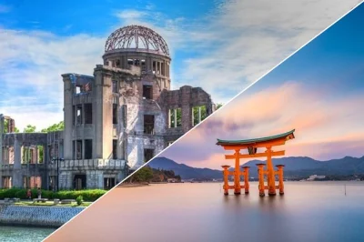 Scopri il parco della pace di hiroshima, passeggia tra i torii galleggianti di miyajima e visita giardini e castelli con guida privata e traghetto incluso.