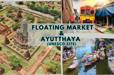 Feel the rush as a train slices through maeklong market, glide by boat at damnoen saduak, and wander ayutthaya’s ancient ruins. includes pickup from central bangkok.