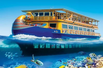 Explore makadi bay a bordo de uma réplica de barco faraônico, faça snorkel no mar vermelho, observe a vida marinha em um deck subaquático e aproveite um almoço de 3 pratos com traslado incluso.