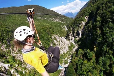 Feel your heart race above slovenia’s učja valley on europe’s longest zipline park, with 10 lines, epic canyon views, and a local guide—includes gear & transport.