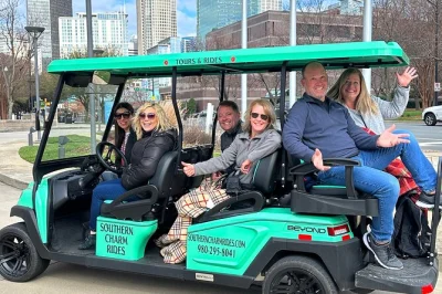 Feel the real charlotte on a historical city cart tour, with local stories, sports sights, and fourth ward homes. includes pickup at market at 7th st.