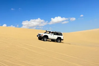 Sinta a emoção de um safari 4x4 de cairo a fayoum, deslize pelas dunas douradas com sandboard, ande de camelo em wadi el rayan e relaxe com um almoço típico com churrasco. inclui transporte.