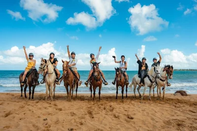 Feel the sea breeze on a luquillo beach horseback ride, cross mameyes river, and explore el yunque’s foothills with a local guide. includes helmet and refreshments.