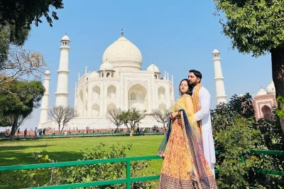 Erleben sie indiens schnellsten zug auf einem tagesausflug nach agra, entdecken sie das taj mahal in ruhe, erkunden sie das agra fort und genießen sie ein mittagessen in einem 5-sterne-hotel. abholun