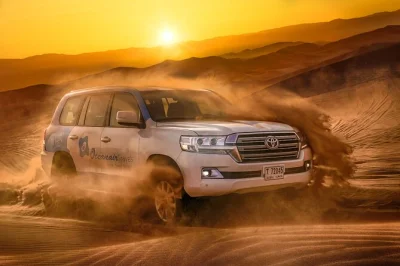 Feel the lahbab desert’s evening come alive with dune bashing, camel rides, a 5-star bbq at al khayma camp, live shows, and stargazing. includes hotel pickup.