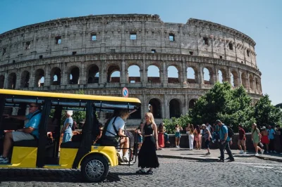 Feel rome’s energy on a small-group golf cart tour with a local guide—see the colosseum, trevi fountain, spanish steps & enjoy a gelato stop. includes pickup.