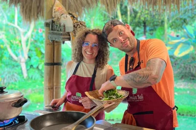Trade city bustle for a bali farm cooking class near ubud—pick fresh ingredients, visit a local market, and cook six balinese dishes with pickup included.