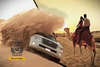 Feel the rush of dune bashing near doha, try sandboarding, ride a camel, and see the inland sea. includes pickup and local guide for a stress-free desert adventure.