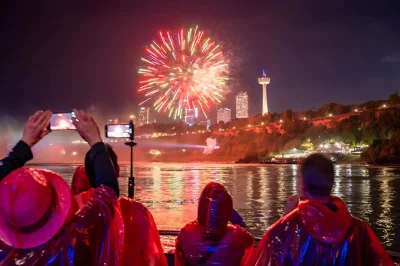 Feel the spray on a niagara falls evening tour from toronto with boat cruise, 3-course dinner overlooking the illuminated falls, and exclusive illumination tower access.
