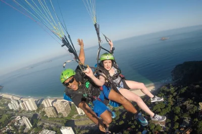 Feel the wind above rio with a tandem paragliding flight, hotel pickup from the south zone, all gear included, plus photos and video to relive your flight.