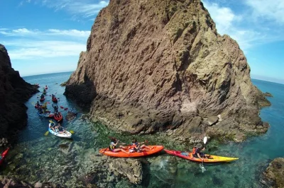Feel the sea breeze as you kayak along cabo de gata’s volcanic cliffs, snorkel hidden coves, and learn from local guides. includes equipment, photos, and support boat.