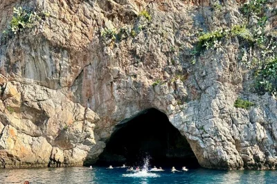 Feel the sea breeze from nice to villefranche on a guided boat tour, swim at mala cave, explore colorful old streets, and relax with music on board. includes gear.