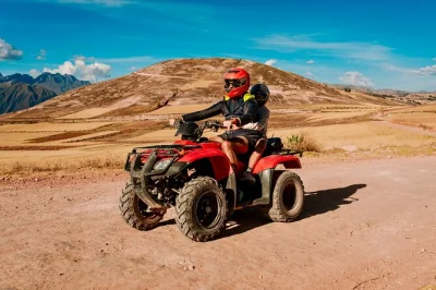 Feel the rush of an atv ride through peru’s sacred valley, explore moray’s terraces & maras salt mines, with hotel pickup & bilingual guide from cusco.