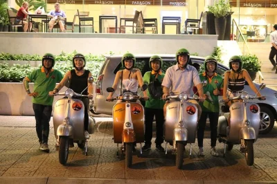 Hop on a vintage vespa for saigon’s street food tour, seafood tastings, live music bars, and city nightlife. includes all food, drinks, and hotel pickup.
