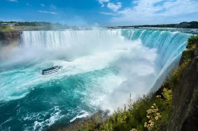 Feel the spray on a maid of the mist boat ride, walk beneath roaring falls at cave of the winds, and see panoramic views from goat island. includes pickup and entry fees.