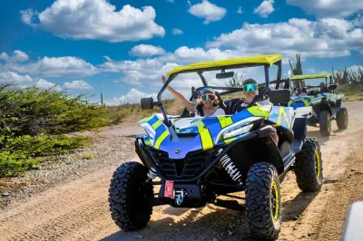 Feel the grit of aruba’s north coast on a guided utv tour—drive to bushiribana gold mill ruins, blackstone beach, swim at tres trapi, and enjoy lunch included.
