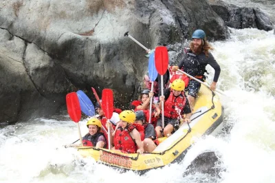 Feel the rush of barron gorge white water rafting with local guides, rainforest views, and hotel pickup from cairns or port douglas. includes all safety gear.