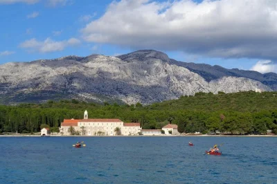 Explora en kayak desde korčula hasta las islas vrnik y badija, descubre antiguas canteras de piedra, observa ciervos tranquilos y degusta vino grk casero con pasteles tradicionales. grupo pequeño y 